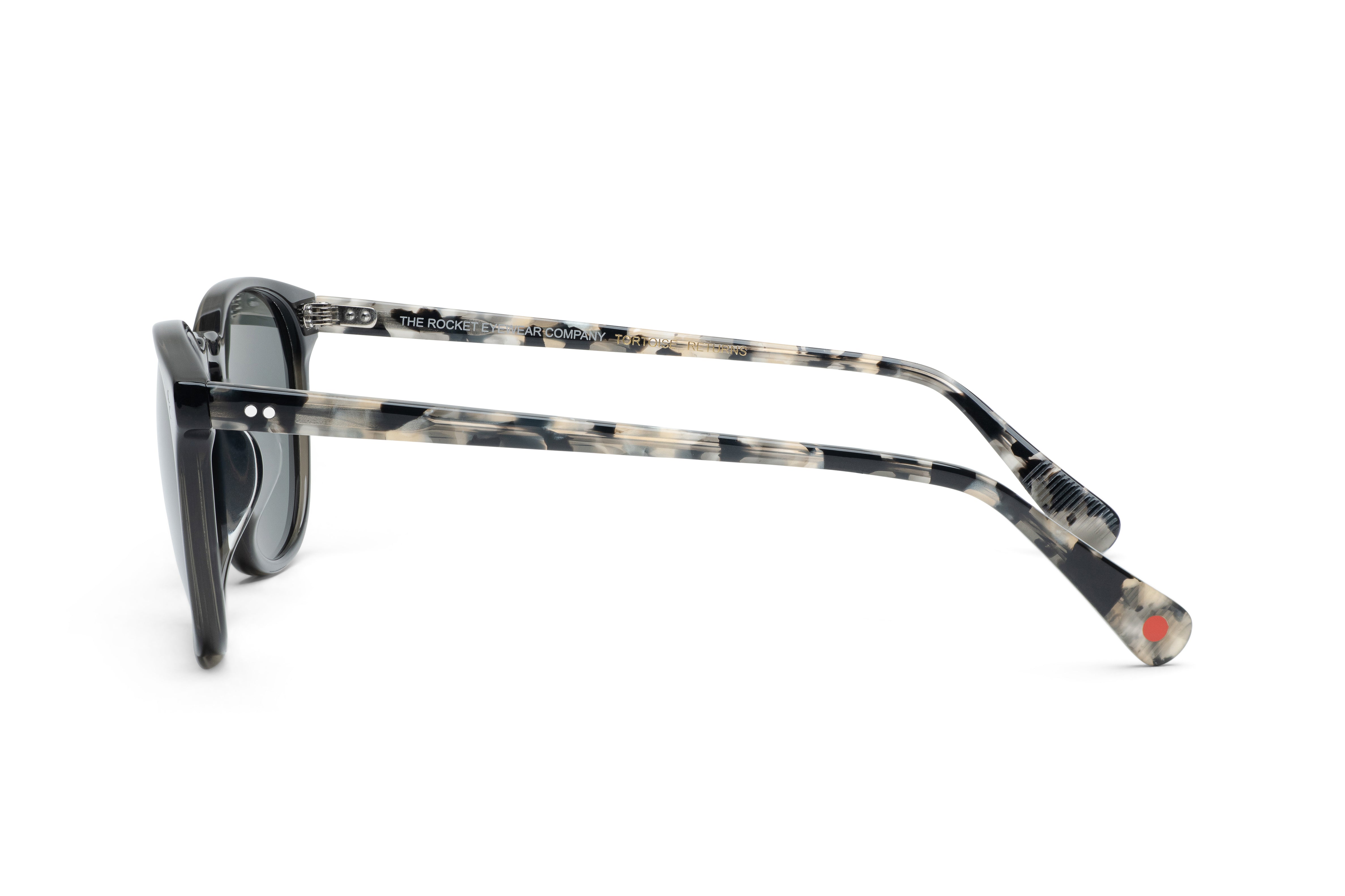 Rocket Eyewear MTO P3 Classic Charcoal Black & Marble Tortoise with Grey Polarized Lenses (Tortoise Returns)
