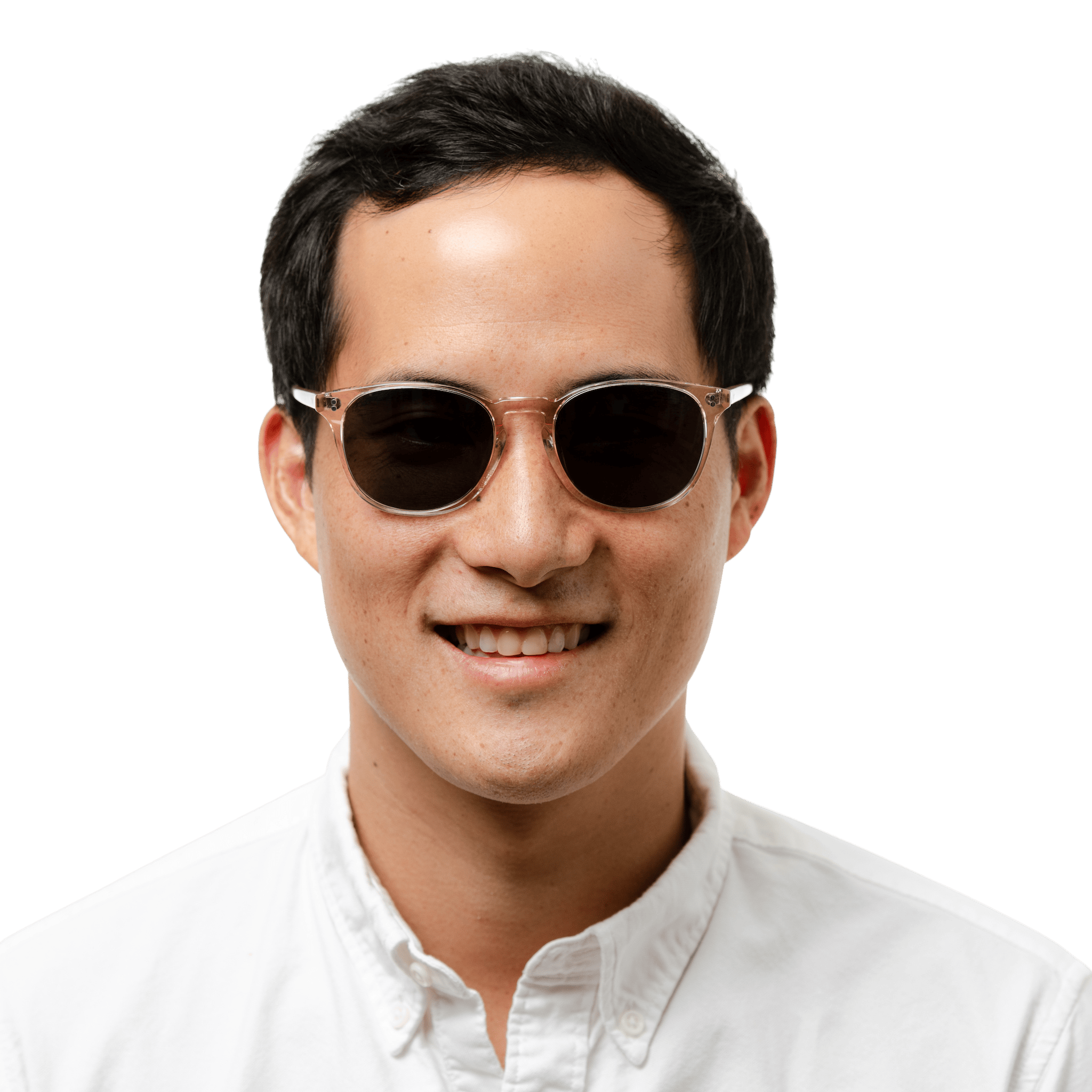 Rocket MTO P3 Classic Rose-Tinted Crystal & Blush with Brown Polarized Lenses (Crystal Strikes Back)