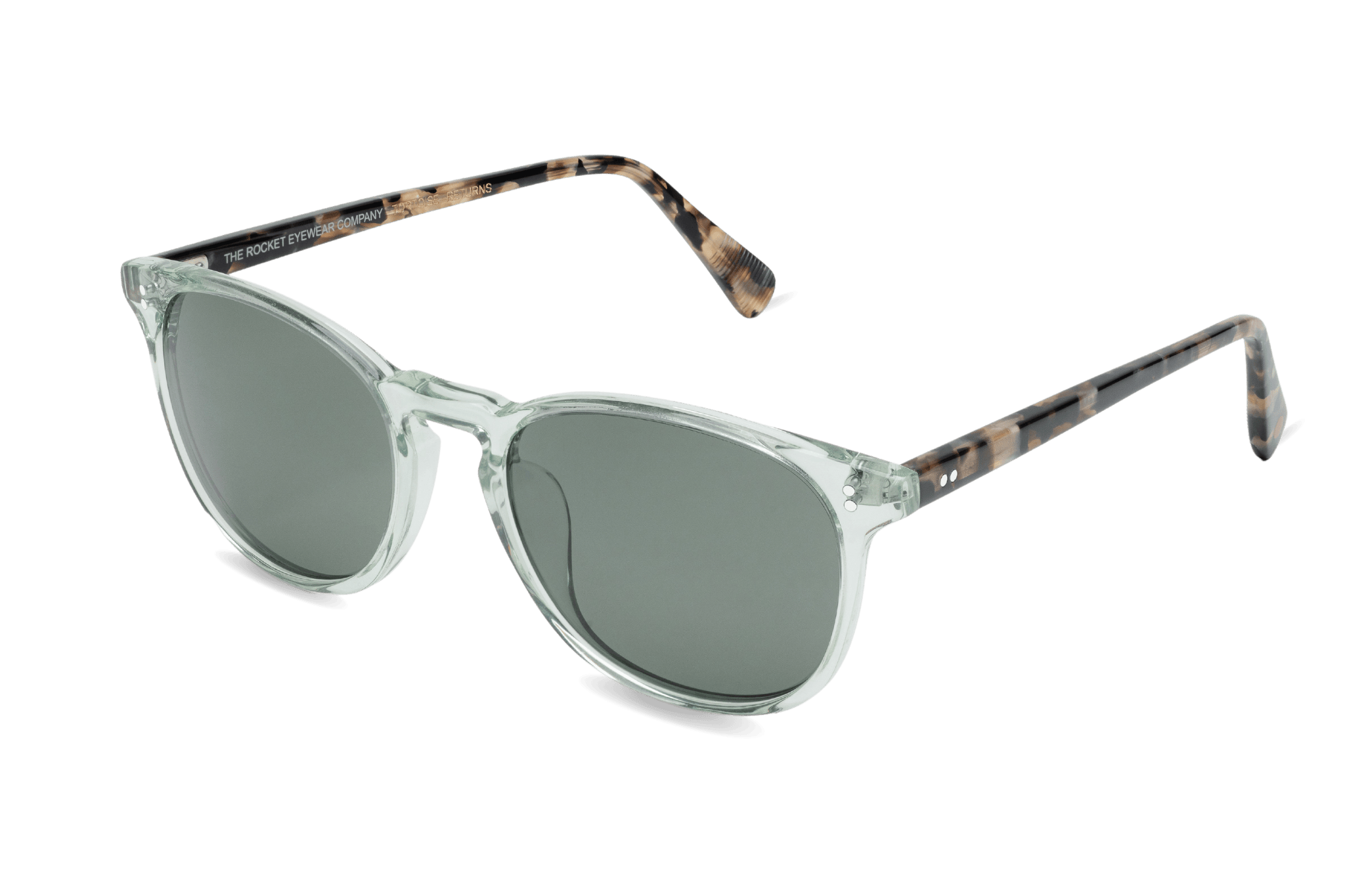 Rocket MTO P3 Classic Sage Crystal & Jaggery Tortoise with Green Polarized Lenses (Tortoise Returns)