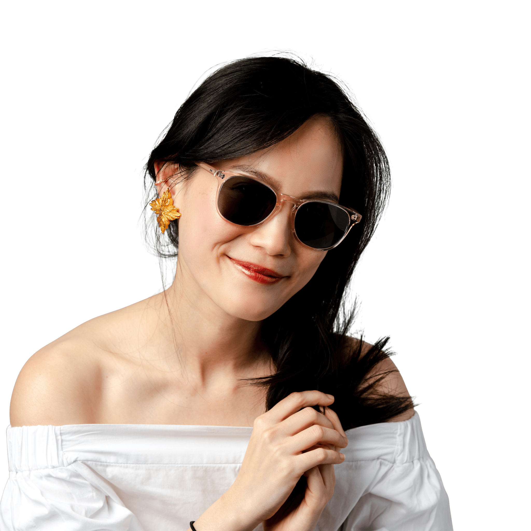 Rocket MTO P3 Classic Rose-Tinted Crystal & Blush with Brown Polarized Lenses (Crystal Strikes Back)