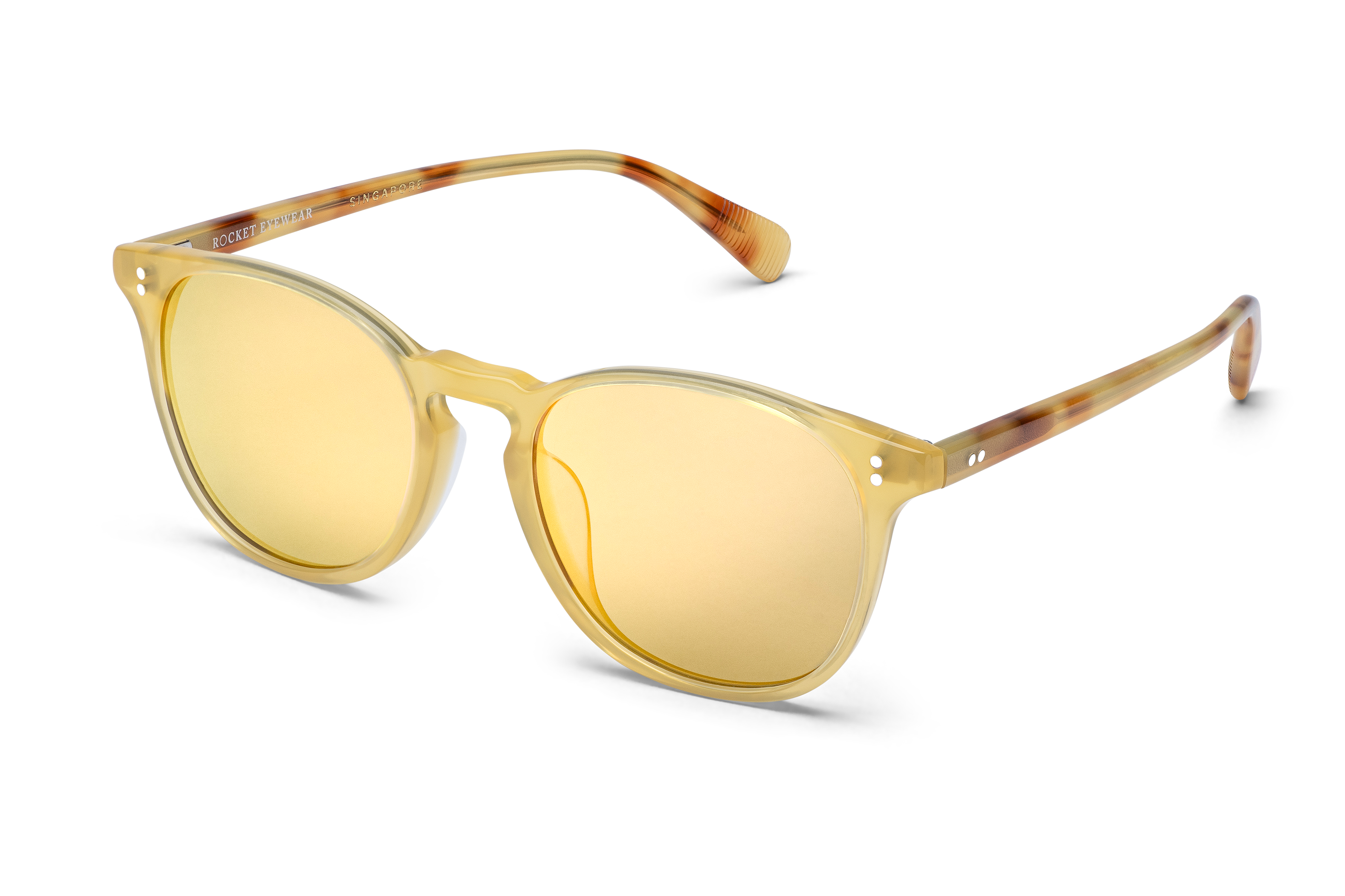 Rocket Eyewear MTO P3 Classic Golden Hour & Honeyed Tortoise with Gold Mirrored Polarized Lenses