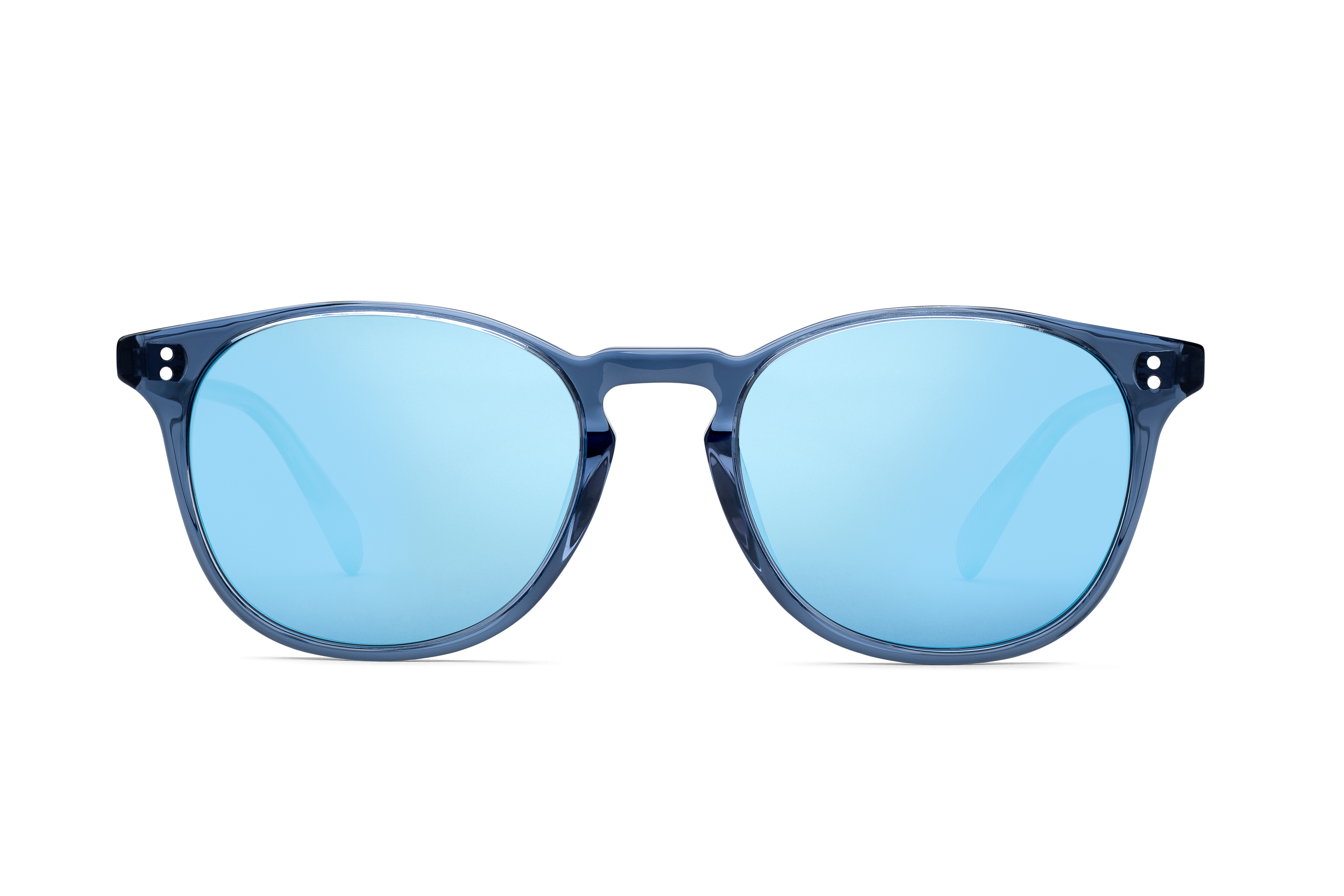 Rocket Eyewear MTO P3 Classic Raw Denim Crystal with Blue Mirrored Polarized Lenses