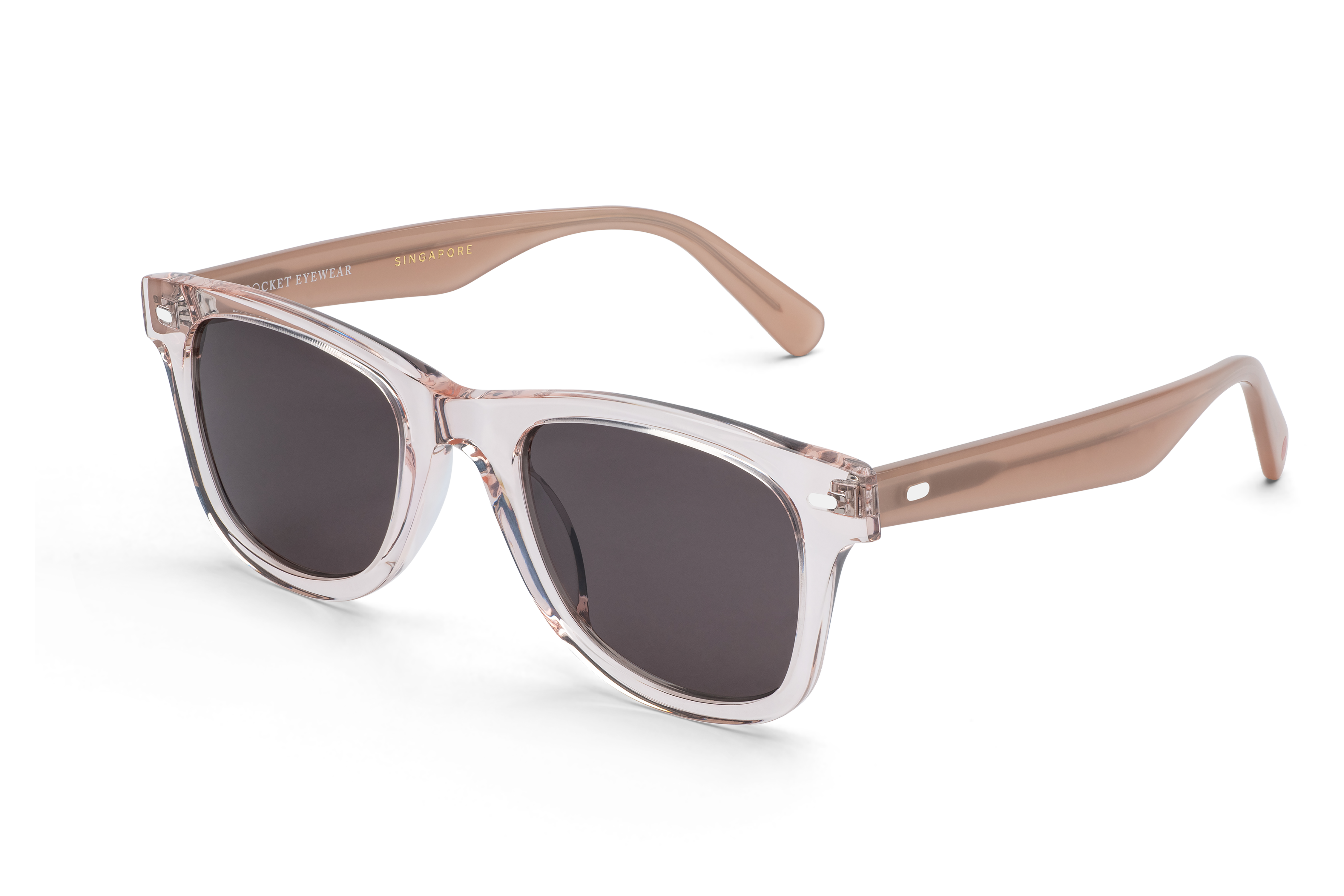 Rocket Eyewear SPT Classic Rose-Tinted Crystal & Blush with Brown Polarized Lenses (Limited Edition)