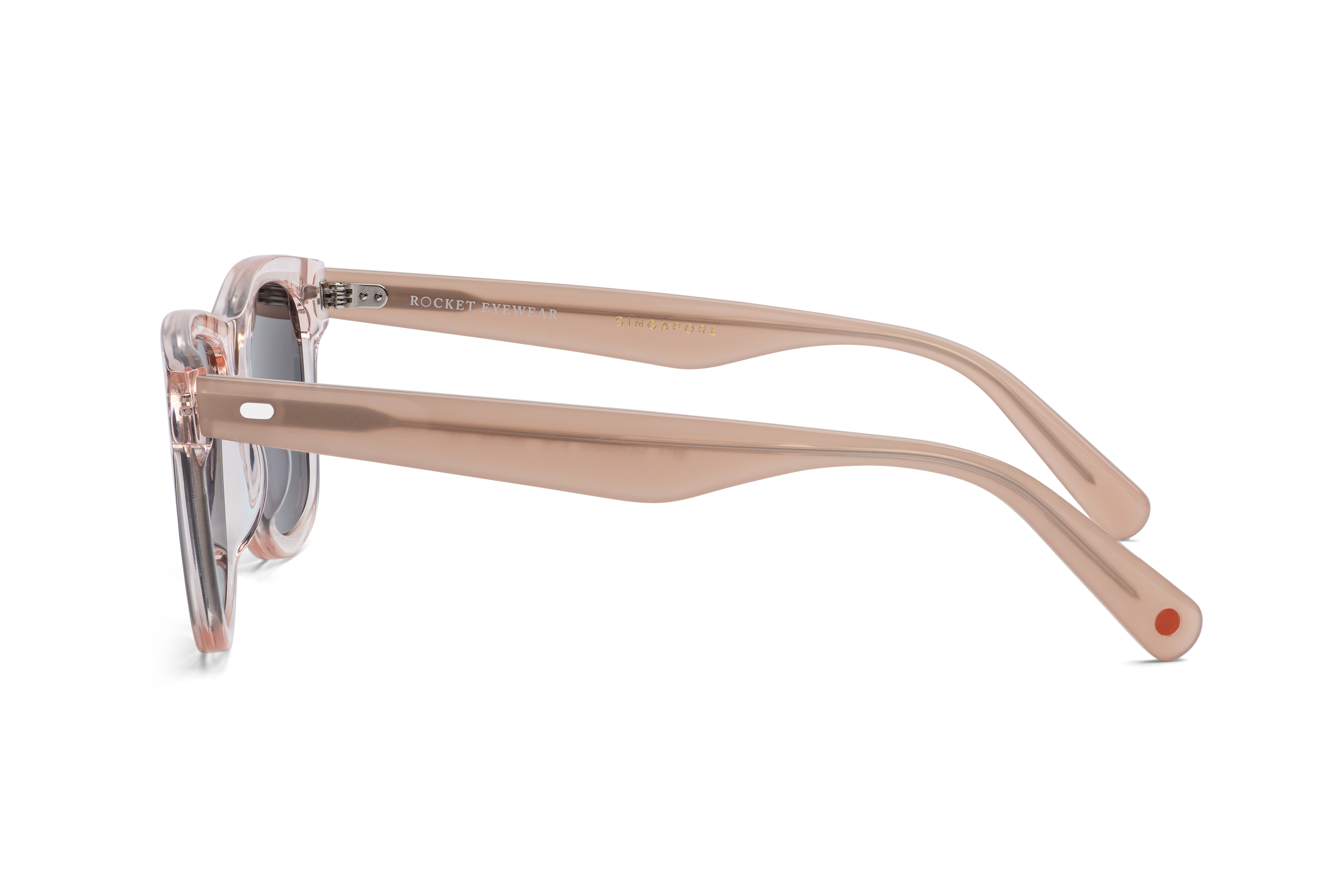 Rocket Eyewear SPT Classic Rose-Tinted Crystal & Blush with Brown Polarized Lenses (Limited Edition)