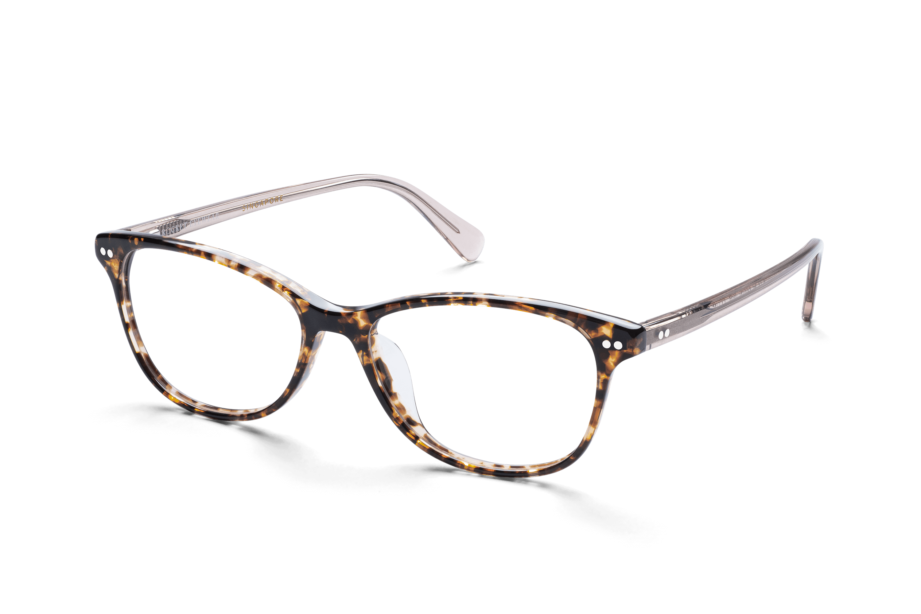 TJZ Classic Caviar Tortoise & Rosé Glasses