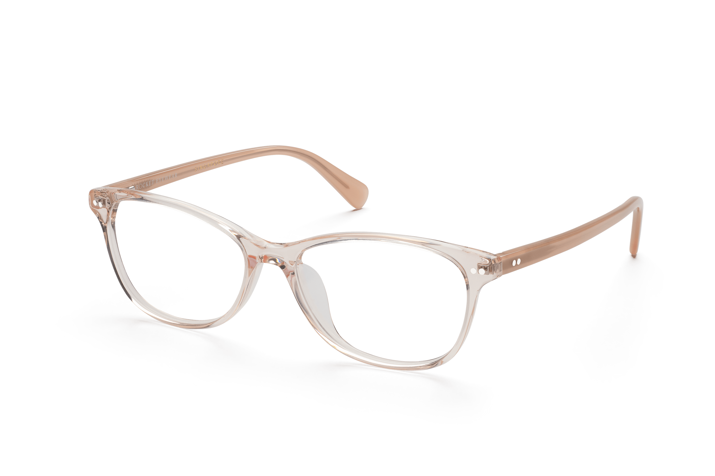 TJZ Classic Rose-Tinted Crystal & Blush Glasses