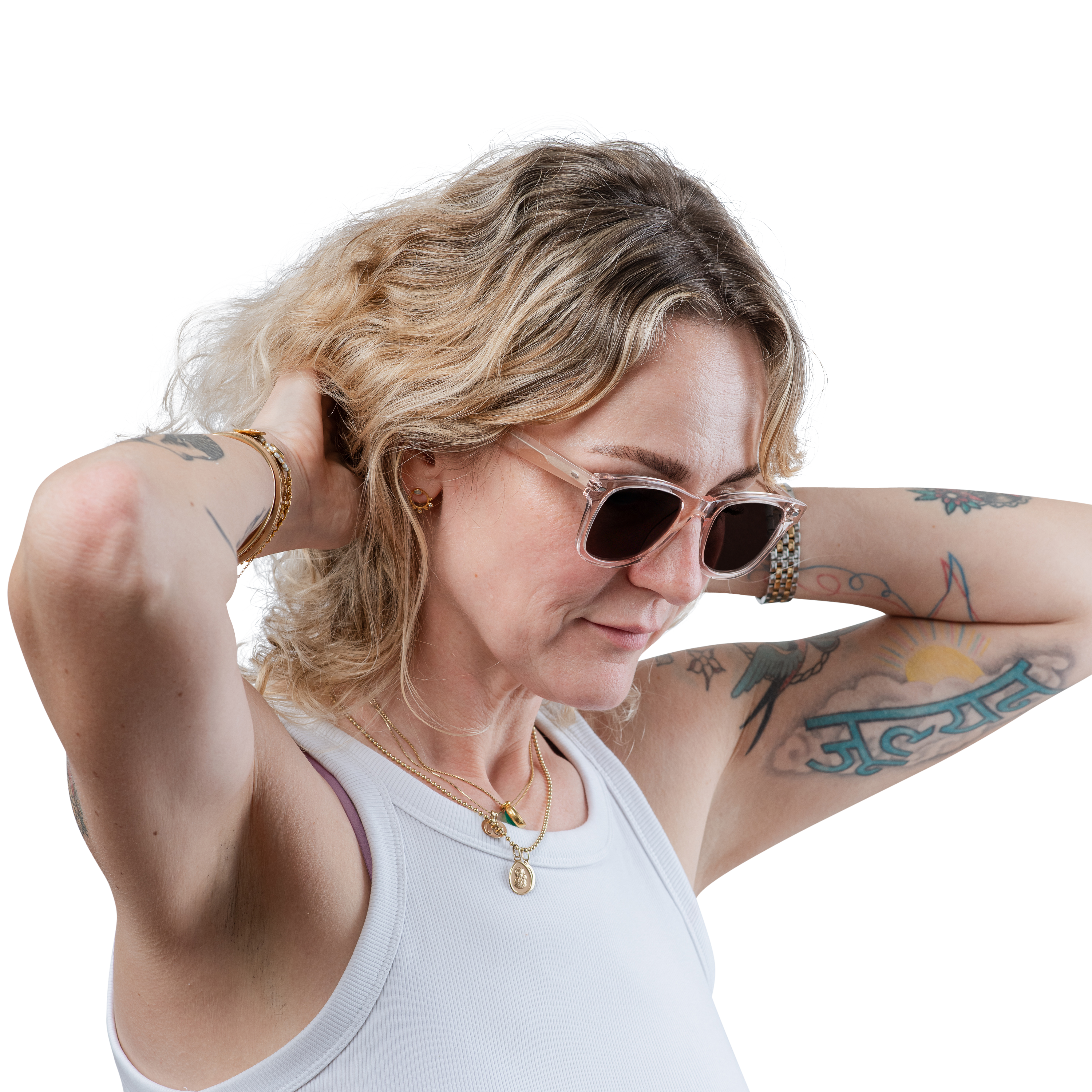 Rocket Eyewear SPT 2 Classic Rose-Tinted Crystal & Blush with Brown Polarized Lenses (Limited Edition)