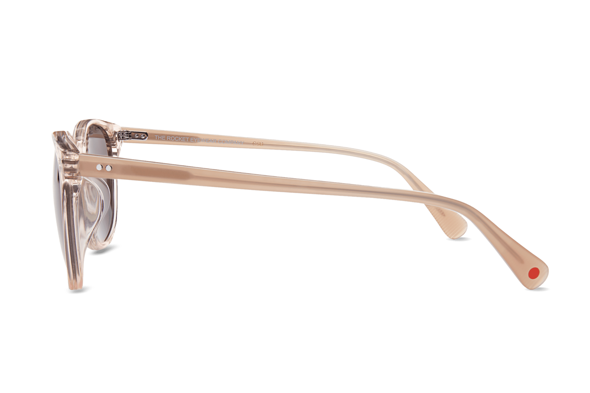 Rocket MTO P3 Classic Rose-Tinted Crystal & Blush with Brown Polarized Lenses (Crystal Strikes Back)
