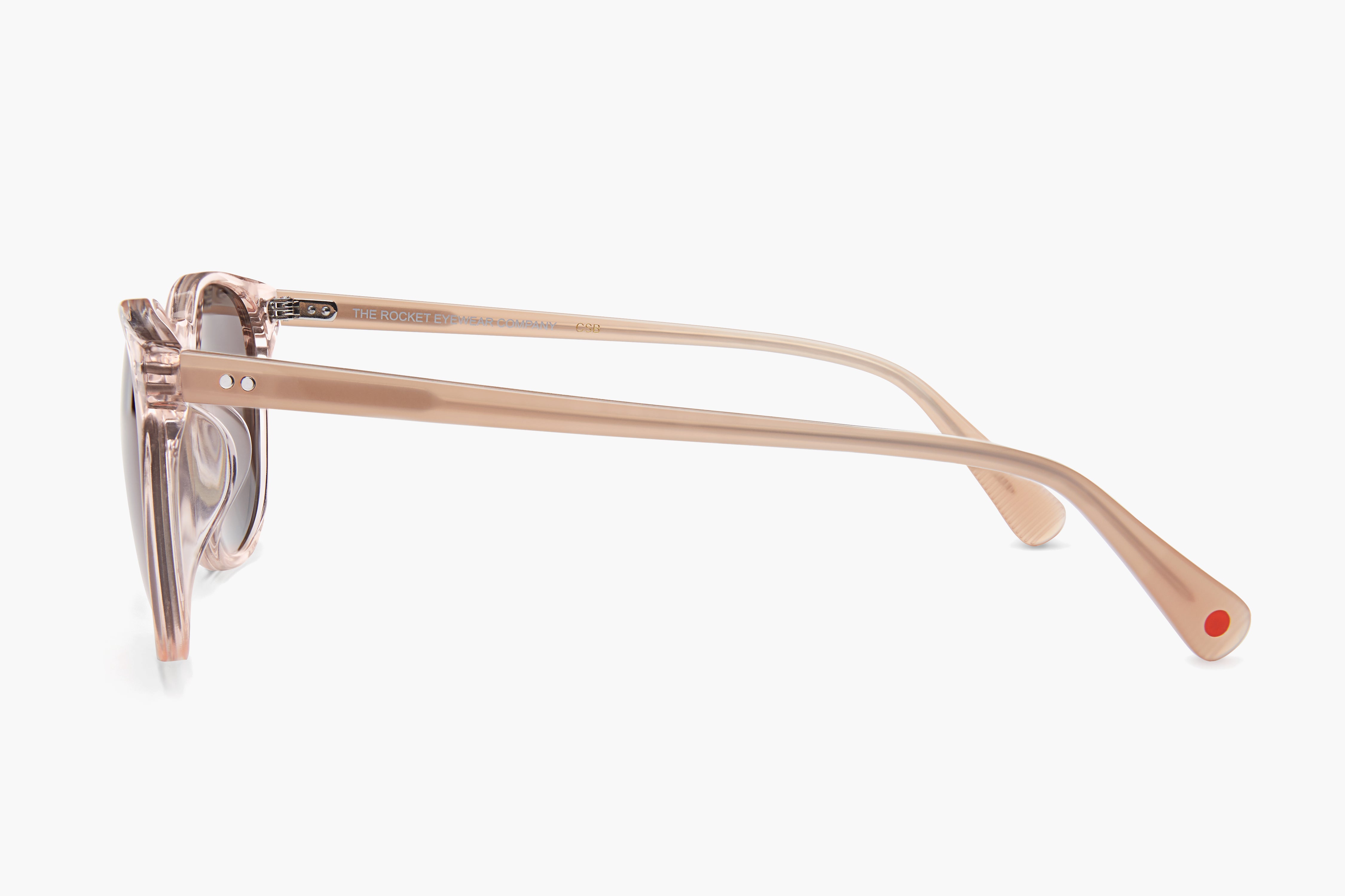 Rocket MTO P3 Classic Rose-Tinted Crystal &amp; Blush with Brown Polarized Lenses (Crystal Strikes Back)