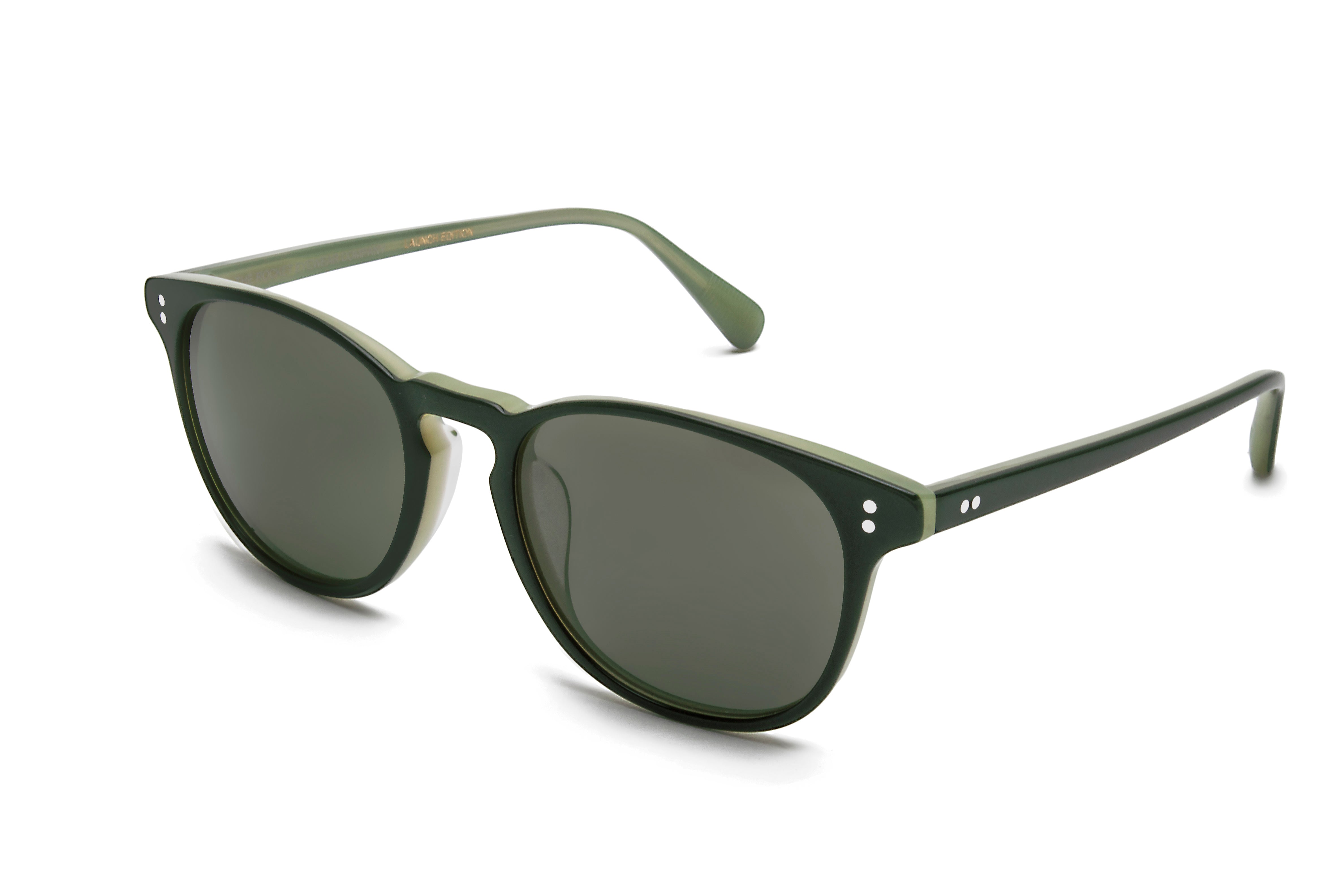 Rocket Eyewear Company P3 Classic Sunglasses Emerald Pea Green with Green polarized lenses