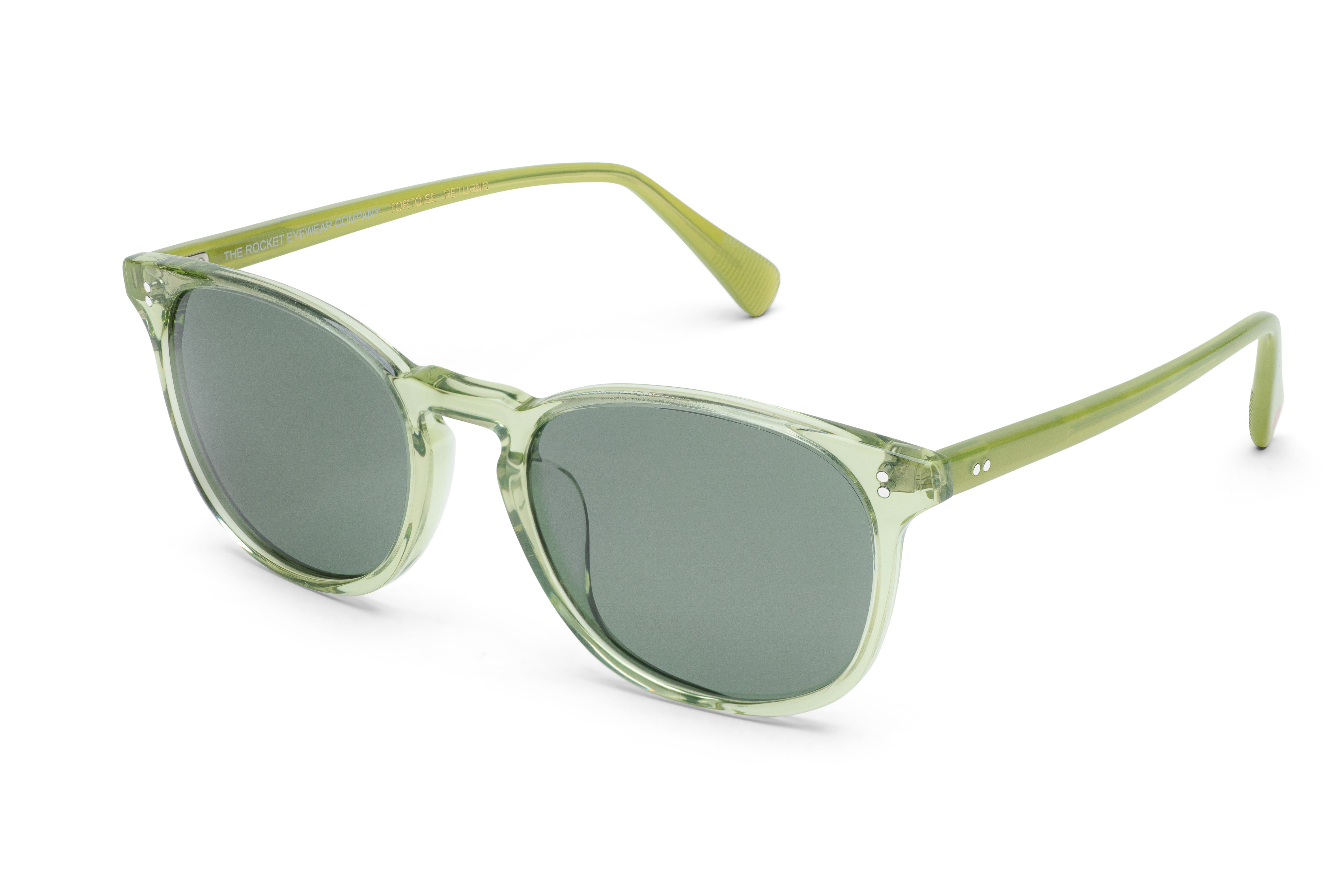 Rocket MTO P3 Classic Sencha Crystal & Leaf with Green Polarized Lenses (Tortoise Returns)