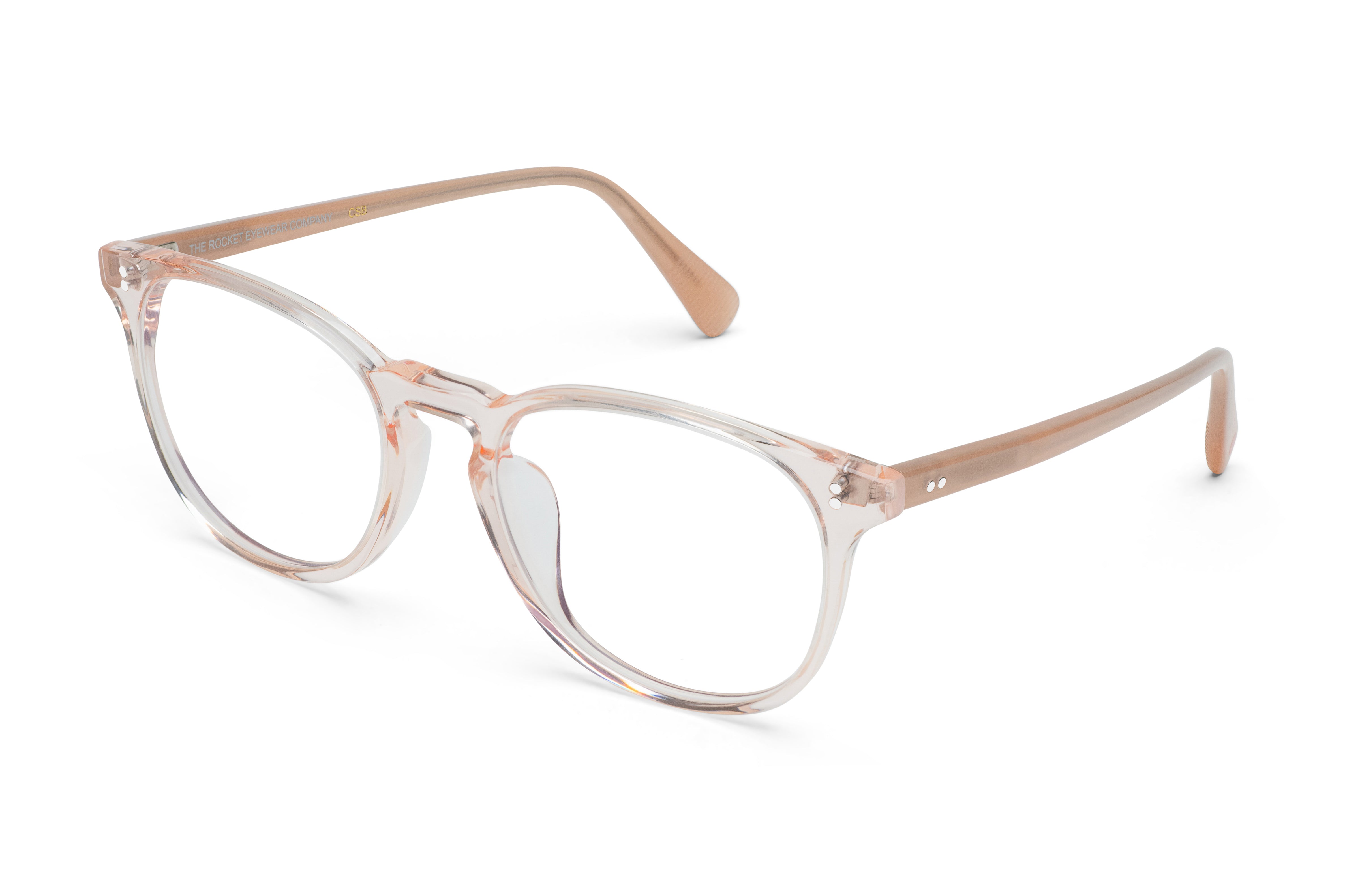 Rocket MTO P3 Classic Rose-Tinted Crystal & Blush Glasses (Crystal Strikes Back)