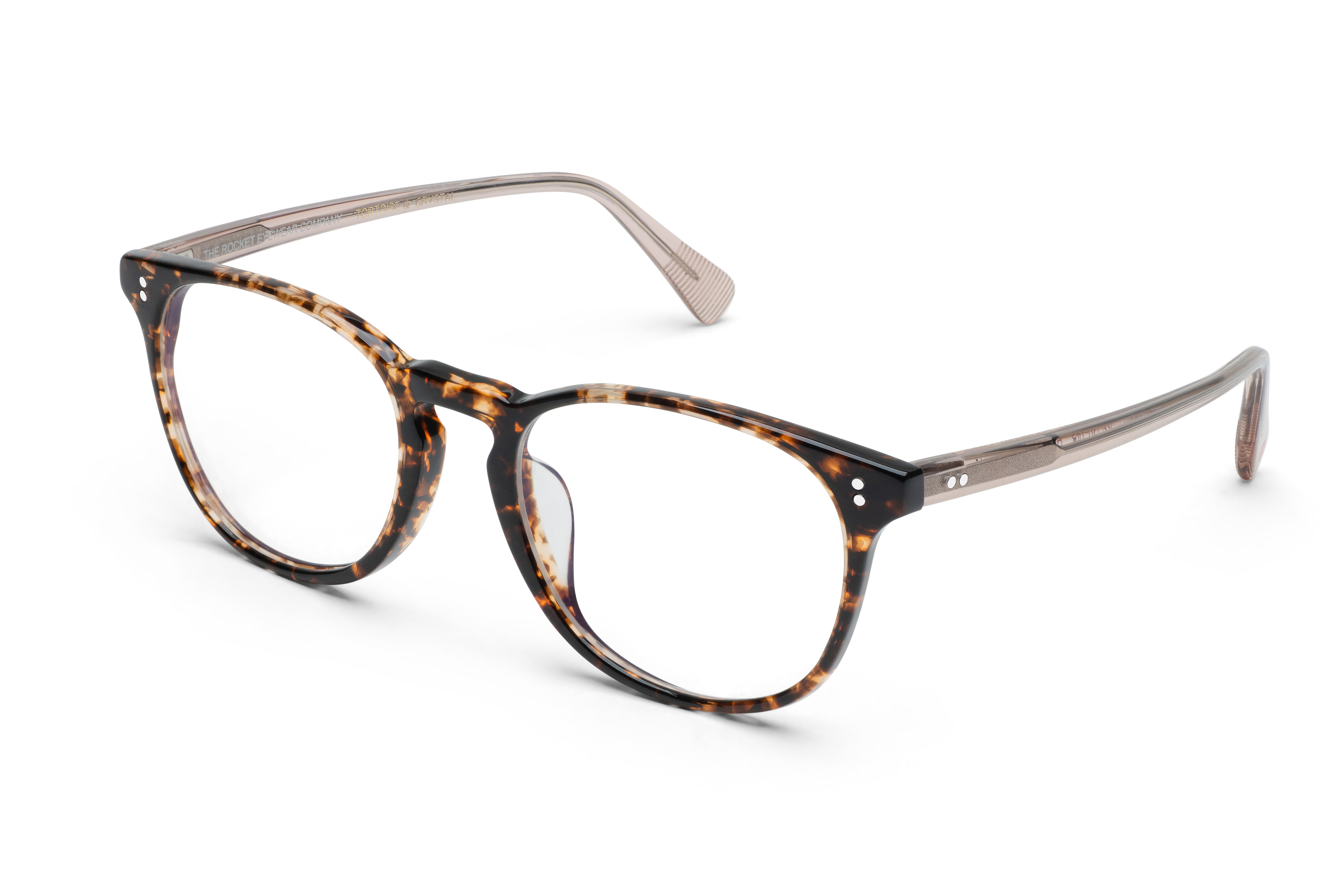 Rocket MTO P3 Classic Caviar Tortoise & Rosé Glasses (Tortoise and Crystal)