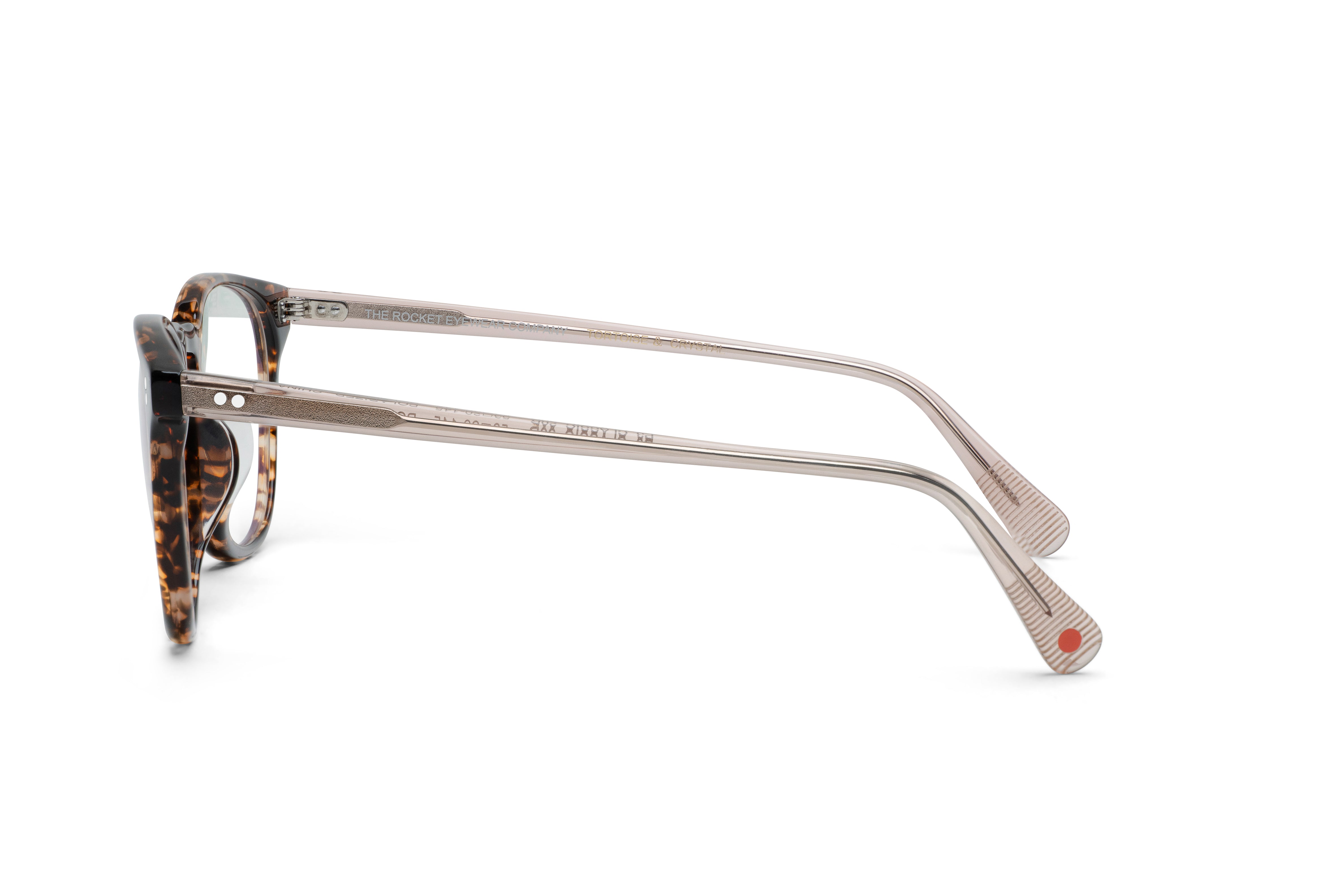Rocket MTO P3 Classic Caviar Tortoise & Rosé Glasses (Tortoise and Crystal)