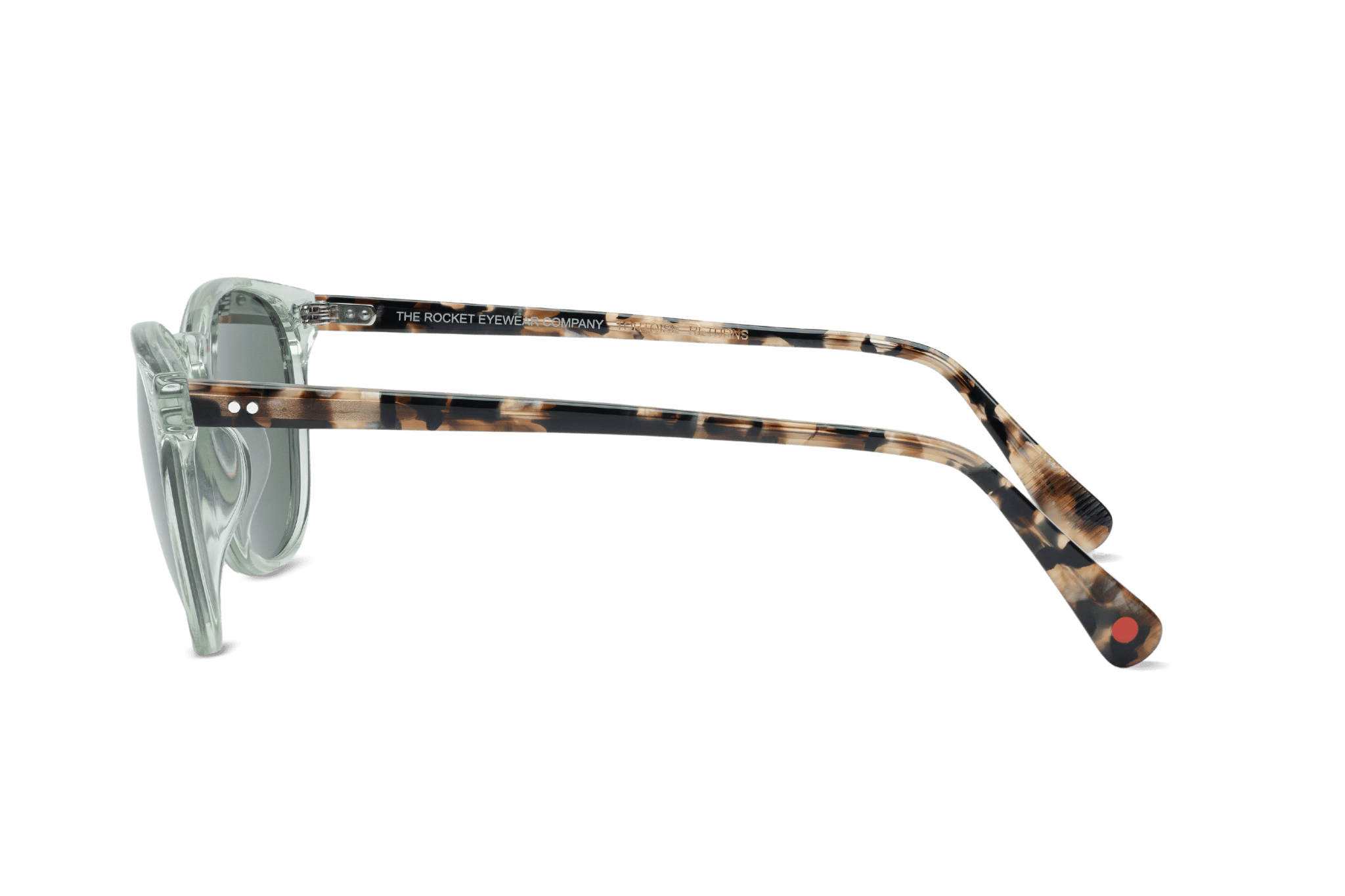 Rocket MTO P3 Classic Sage Crystal &amp; Jaggery Tortoise with Green Polarized Lenses (Tortoise Returns)