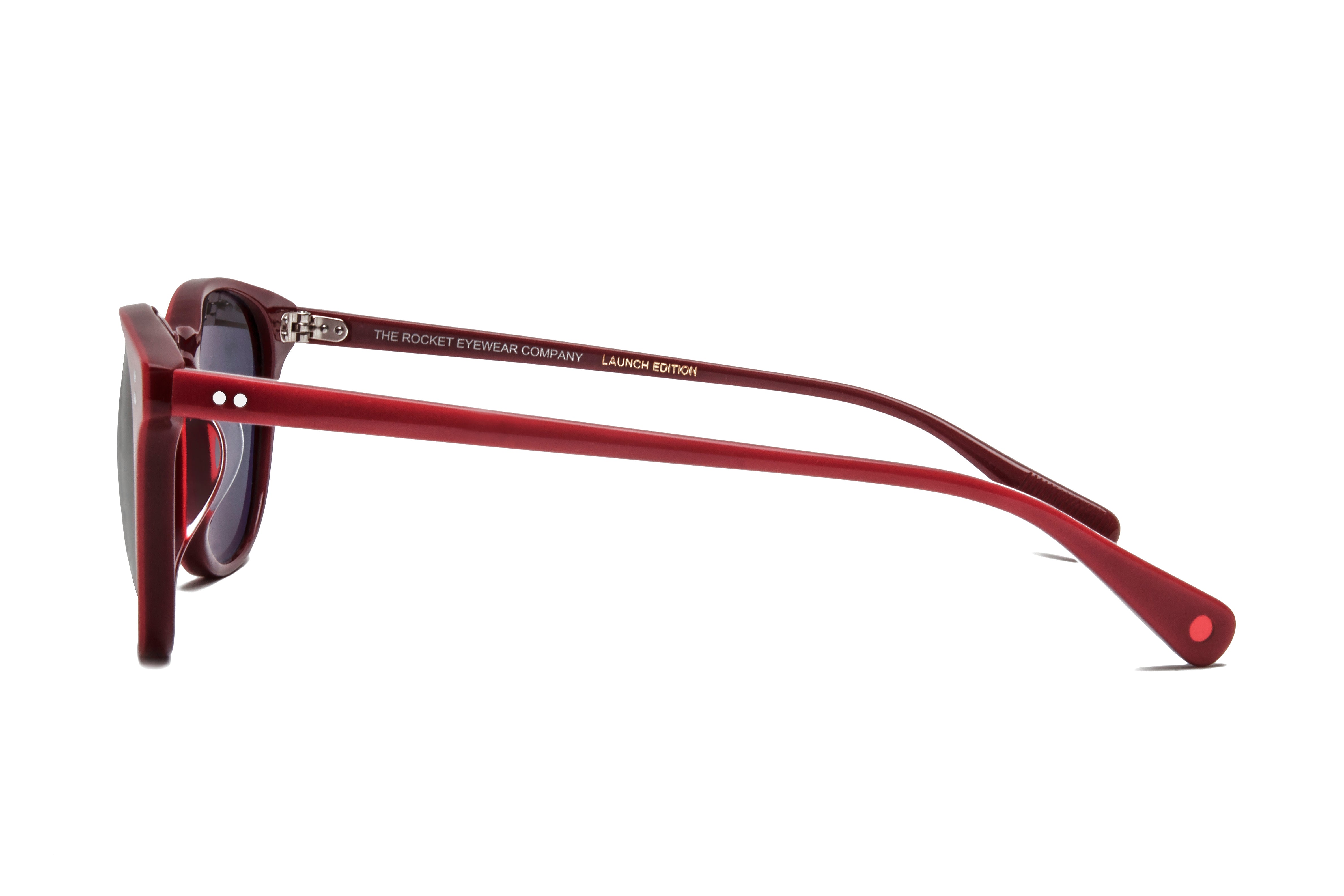 Rocket Eyewear Company P3 Classic Sunglasses Carmine Rosewood with Grey polarized lenses