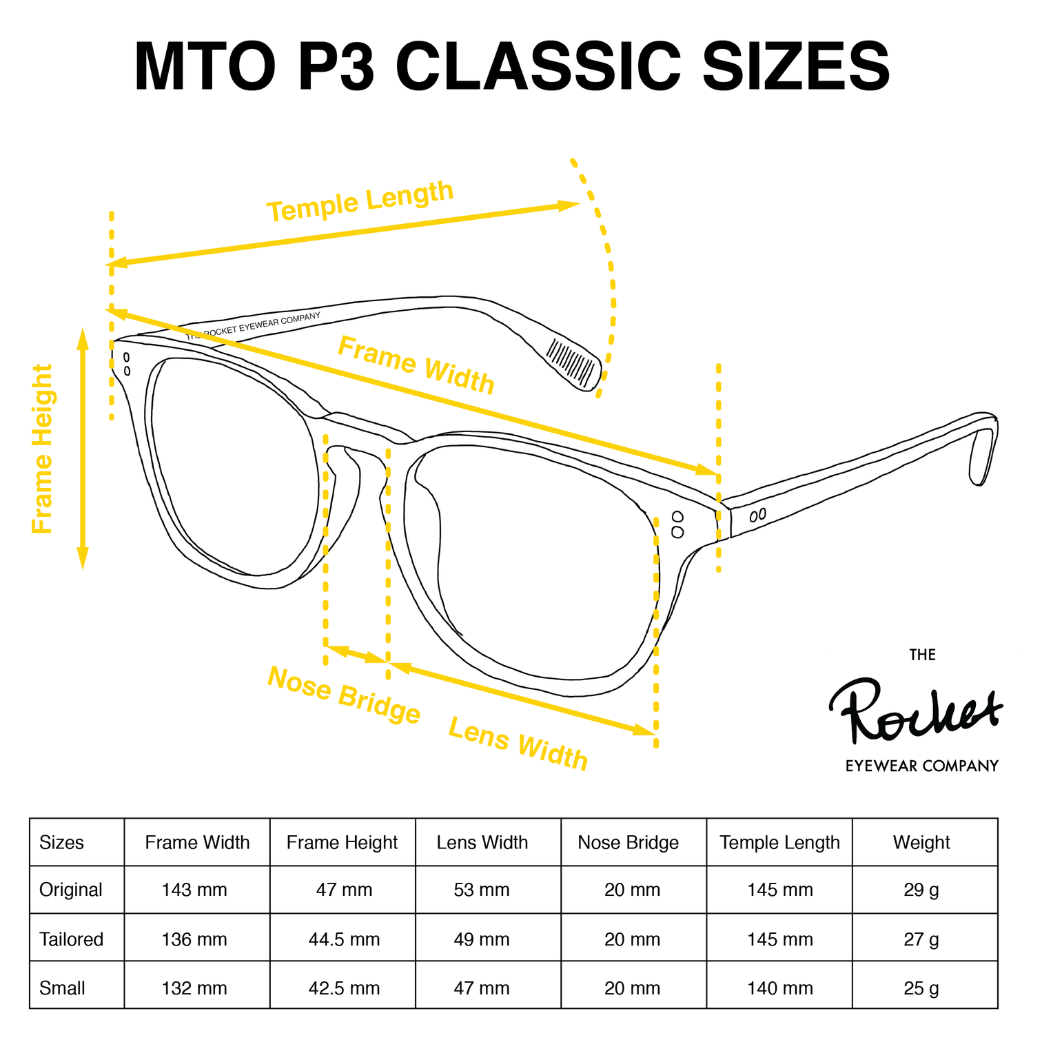 Rocket MTO P3 Classic Matte Black Glasses (Launch Edition)